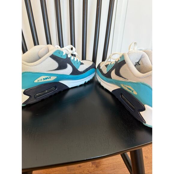 Nike Air Max 90 white chlorine blue and obsidian sneaker size 12 Rare main image 11